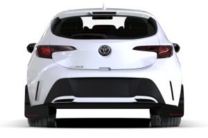 Toyota Corolla Hatchback Mud Flap Kit - Rally Armor - UR - Black/White - `18-`25 Toyota Corolla Hatchback Mud Flap Kit - Rally Armor - UR - Black/White - `18-`25